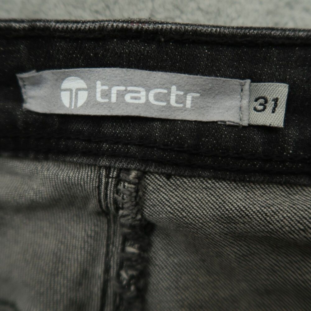 Tractr Jeans Women's Size 31 Gray Mid-Rise Flare Denim 34" Inseam Distressed - Picture 10 of 16